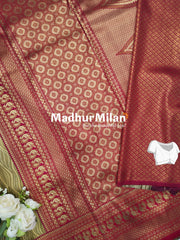 KALANJALI TISSUE SILK SAREE DUSTY BROWN PINK