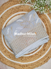 CRUSHED KORA COTTON SAREE GREY