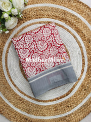 CHARCOAL BEAUTY SAREE RED BLACK