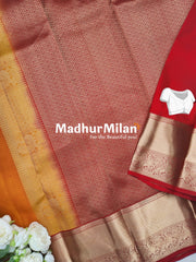 KORVAI BUTTA BORDER SAREE GOLDEN YELLOW RED