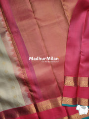 BENTEX BORDER SMALL CHECKS BUTTA SAREE CREAM PEACH