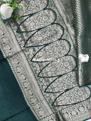 BANARASI RUSSIAN CREPE SAREE GREEN