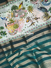 CHITRA PRINTS CREPE SAREE PISTA RAMA