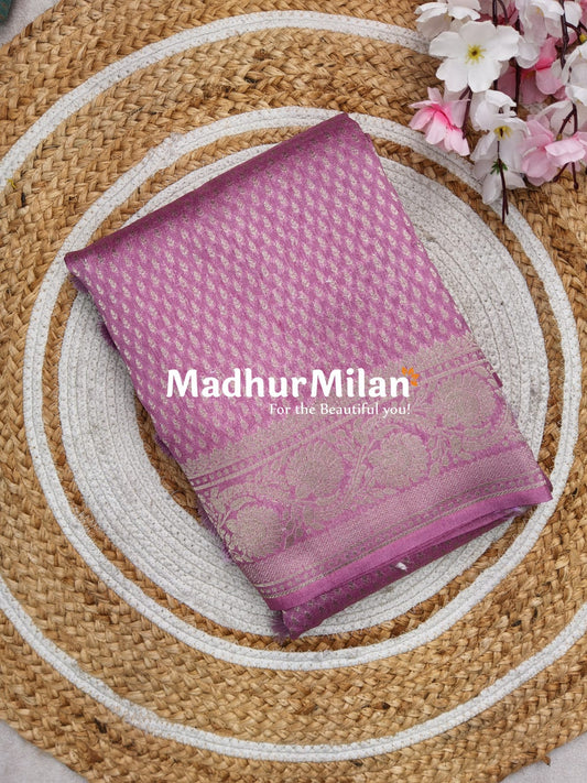 BANARASI SEMI GEORGETTE SAREE DUSTY PINK