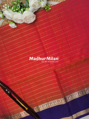 BENTEX BORDER LINES BODY SOFT SILK SAREE PEACH VIOLET