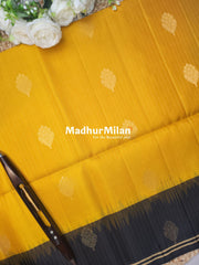 STRIPES BUTTA SOFT SILK SAREE YELLOW BLACK