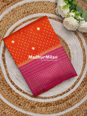 INAAYA BANARASI BLOOMS SAREE ORANGE PINK