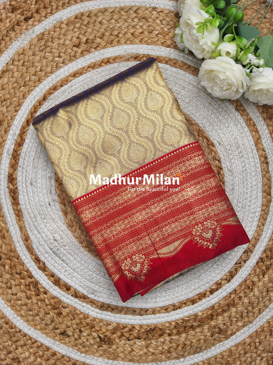 SHANTALA TISSUE SILK SAREE DUSTY VIOLET DARK PINK