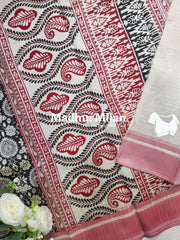 CHARCOAL BEAUTY SAREE RED BLACK