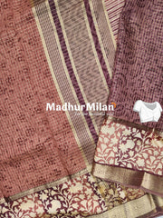 MODAL SILK SAREE PRINTED BRICK