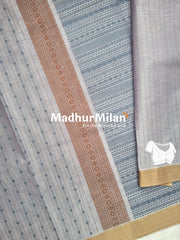 SUTI STRIPE BUTTA COTTON SAREE LIGHT MINK