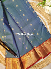 KANCHI CHECKS BUTTA BORDER SAREE RAMA RED