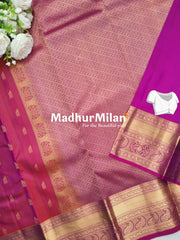 MULTY STRIPES BUTTI BORDER SAREE PEACH PINK