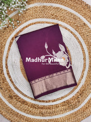 FLORAL PRINT ASSAM SILK WHITE PURPLE