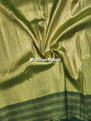 SHANTALA TISSUE SILK SAREE DUSTY GREEN DARK GREEN