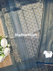 GANGOTRI TISSUE SILK SAREE DUSTY PURPLE RAMA