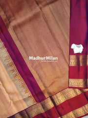 KANCHI STRIPES BUTTA BENTEX BORDER SAREE PEACH PINK