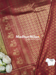 APSARA TISSUE SILK SAREE GOLDEN BROWN PINK