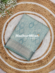 ASSAM SILK PRINTED SAREE DUSTY RAMA