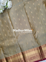 MULTY STRIPES BUTTI BORDER SAREE BEIGE GOLD DUSTY PINK