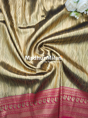 KALANJALI TISSUE SILK SAREE DUSTY BROWN PINK