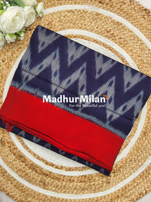 POCHAMPALLY SILK COTTON SAREE NAVY BLUE