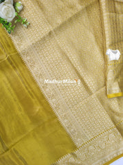 BANARASI TISSUE ORGANZA SAREE MUSTARD