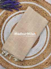 BENGALI CHECKS COTTON SAREE CREAM