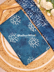 BATIC SEQUENCE WORK UNSTITCHED SALWAR SUIT BLUE