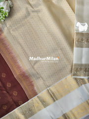 KANCHI CHECKS BUTTA BENTEX BORDER SAREE MAROON CREAM