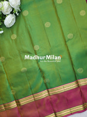 KANCHI BUTTTA BENTEX BORDER SAREE GREEN PEACH