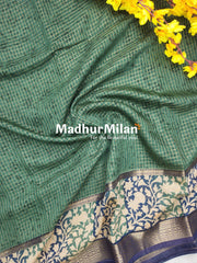 MODAL SILK SAREE PRINTED GREEN