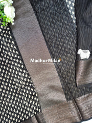 CHANDERI PRINTED SAREE BLACK