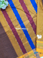 ILKAL ZIG ZAG SAREE RUST