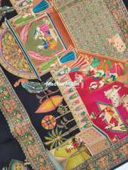 PASHMINA BROCADE SAREE BLACK