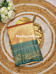 GANGOTRI TISSUE SILK SAREE DUSTY ORANGE RAMA