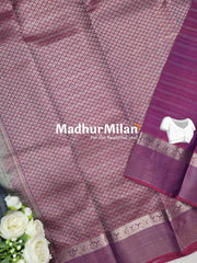 KANCHI SMALL CHECKS SAREE STEEL GREY ONION