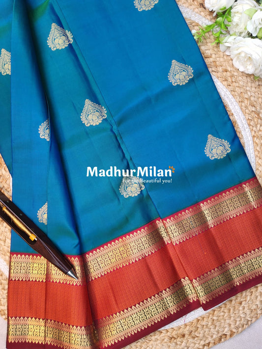 KANCHI BUTTA BENTEX BORDER SAREE RAMA MAROON