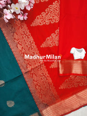 KOVAI SILK COTTON SAREE DEEP RAMA RED