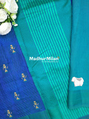 WARLI EMBROIDERY WORK RAW SILK SAREE PEACOCK