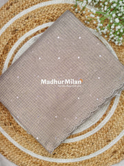 TISSUE KOTA WORK SAREE DUSTY ROSE