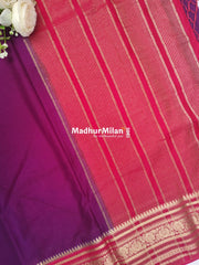 SEMI CREPE SILK SAREE PURPLE PINK