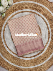 ASSAM SILK PRINTED SAREE DUSTY PINK