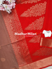 KOVAI SILK COTTON SAREE DARK CHESTNUT RED