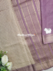 ASSAM SILK PRINTED SAREE DUSTY PURPLE