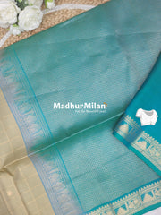 UPPADA SOFT SILK SAREE BEIGE TURQUOISE