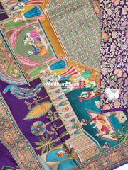 PASHMINA BROCADE SAREE PURPLE