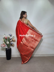 TULSI MALAI SILK SAREE RED