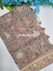 KOTA EMBROIDERY BODER WORK SAREE DUSTY PINK