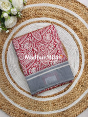 CHARCOAL BEAUTY SAREE RED BLACK